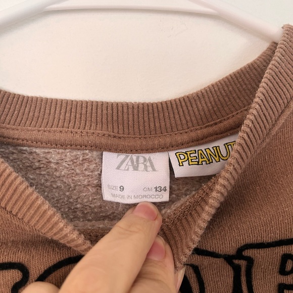 Brown Snoopy Zara X Peanut Sweatshirt - Picture 5 of 7